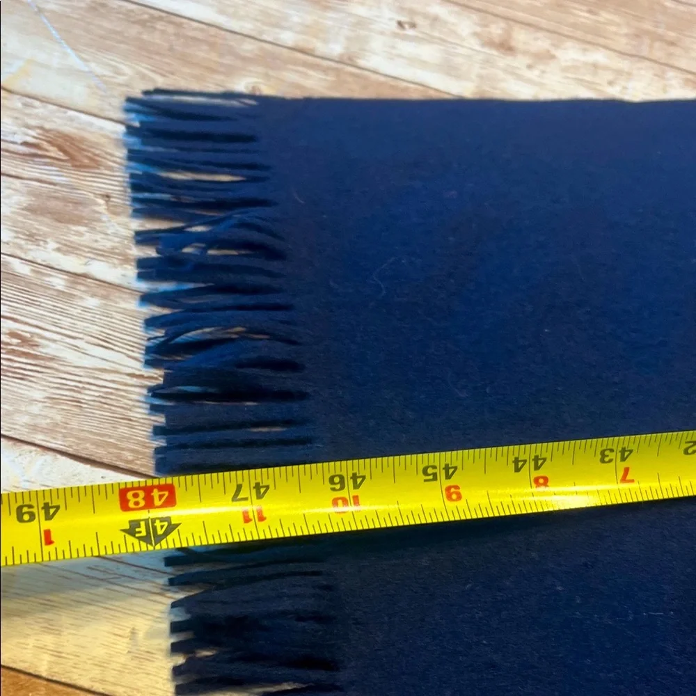 COPY 100% Pure Virgin Wool Navy Blue  Fringed Scarf
